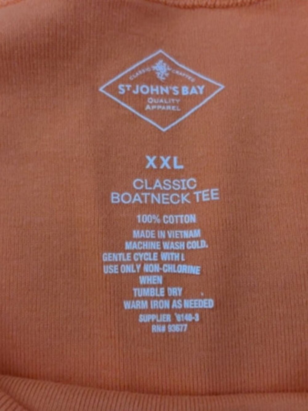 St. John’s bay orange classic boatneck tee - Picture 3 of 6